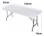 Mesa Rectangular Plegable Portátil Resistente 120x74x61cm - Imagen 4