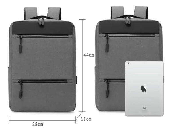 Bolso Mochila Morral Con Puerto Carga Usb Para Laptop Negro - Imagen 6