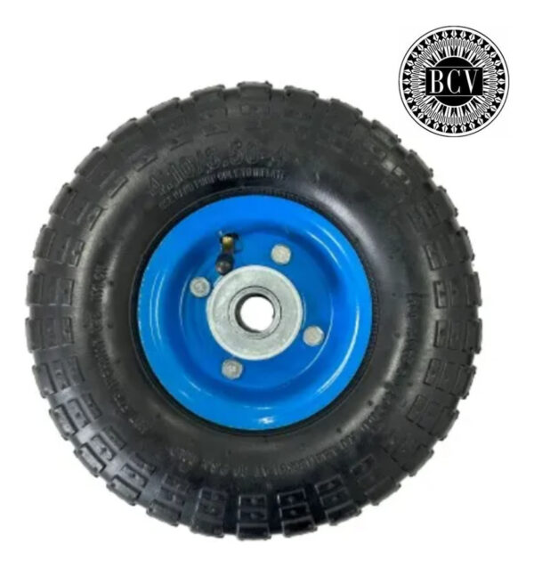 Rueda Para Carretilla Carrucha Neumática Con Rolinera 10pLG - Imagen 1