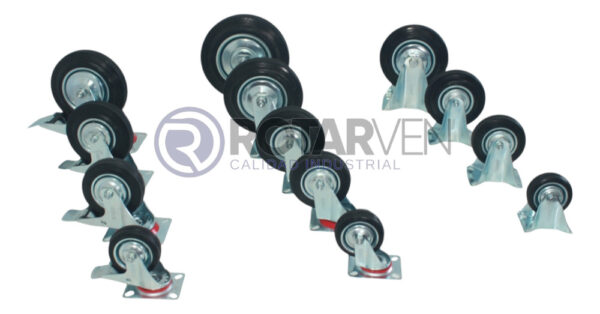 Rueda Continental Industrial Giratoria 8 PuLG C/ Base 150kg - Imagen 5