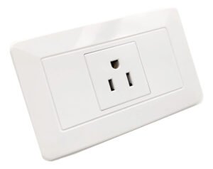 Toma Corriente Sencillo Blanco Polarizado Con Tornillos Ccs - Imagen 2