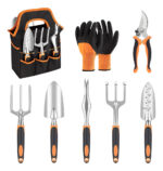 Kit Jardinería 10 Piezas Guantes Rodillera Herramienta Podar
