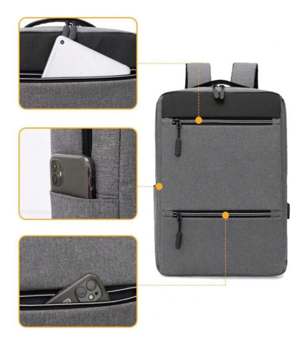 Bolso Mochila Morral Con Puerto Carga Usb Para Tablet Laptop - Imagen 4