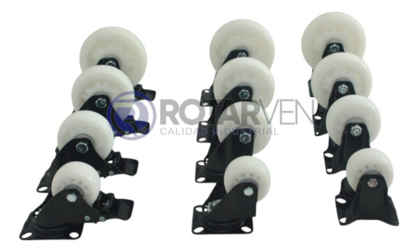 Rueda Giratoria Freno 5pLG Industrial Mueble Acero 280kg - Imagen 3