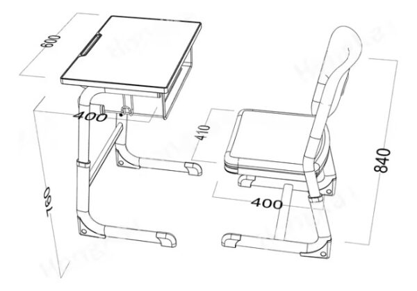 Mueble Para Niños Pupitre Set Mesa Para Aulas - Imagen 3
