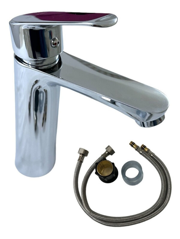 Griferia Grifo Llave Para Lavamano Monomando Acero - Imagen 1