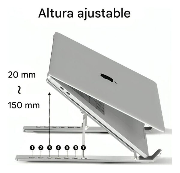 Base Laptop Metálica Plegable Soporte Mesa Ajustable Tablet - Imagen 5
