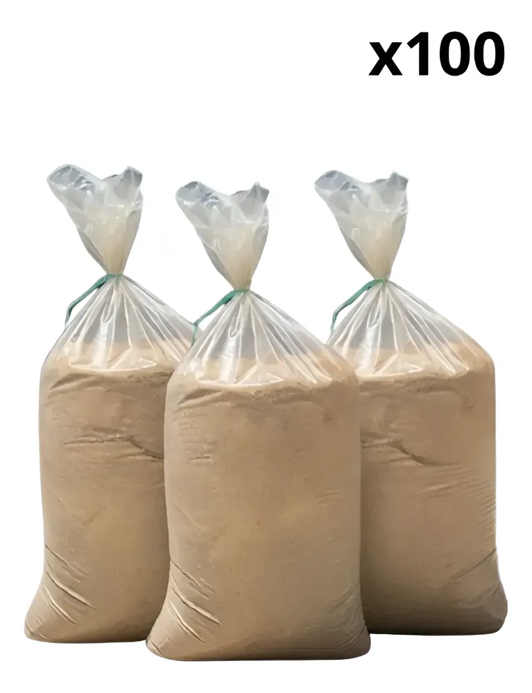 724812-MLV108723916452_032026 Bolsa Transparente Arenera Amarilla Hielo Arena 60x40cm X100 - Imagen 1