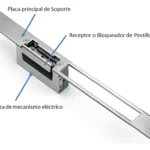 Hembrilla Eléctrica Placa Larga Puerta Cerradura 12v - Imagen 2