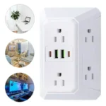 Regleta Multitoma Pared 6 Enchufes 2 Puertos Usb Y 2 Tipo C