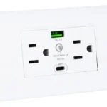 Toma Corriente Doble Con Tierra Usb Y Tipo C Serie Blanco