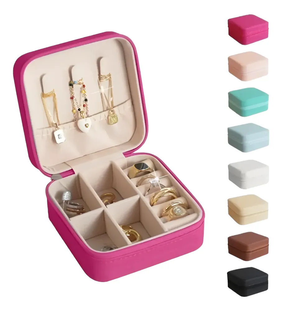 752565-MLV113150755443_062026 Joyero Organizador Prendas Portátil Pequeño Joyas 10x10x5cm - Imagen 1