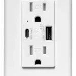 Toma Corriente Doble Con Tierra Usb Y Tipo C Serie Blanco Blanco