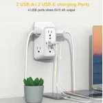 Regleta Multitoma Pared 6 Enchufes 2 Puertos Usb Y 2 Tipo C - Imagen 4