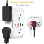 Regleta Multitoma Pared 6 Enchufes 2 Puertos Usb Y 2 Tipo C - Imagen 3