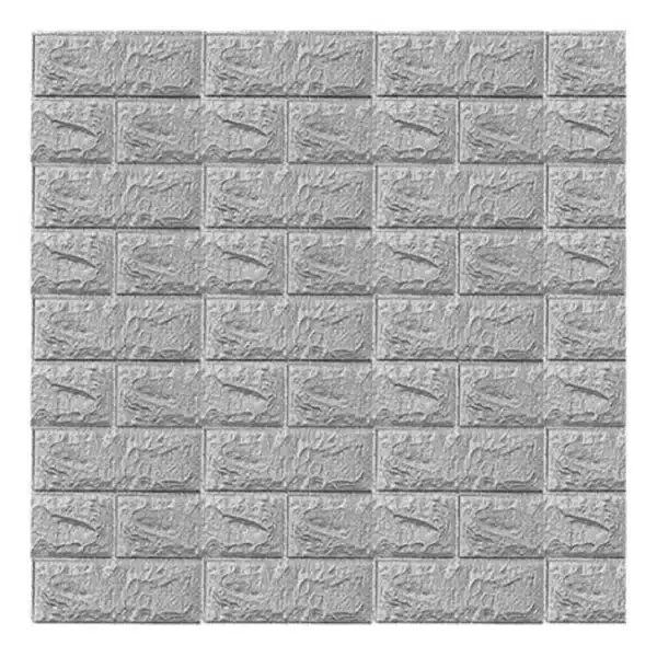 Wall Panel 3d Autoadhesivo Decorativo Silver Gris 70cmx77cm - Imagen 1