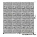 Wall Panel 3d Autoadhesivo Decorativo Silver Gris 70cmx77cm - Imagen 2