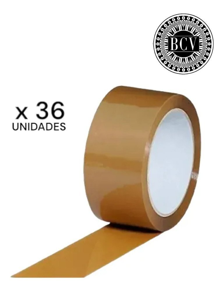 CINZ002A-01.jpg Tirros Cintas De Embalaje Caja 36pzs 100mts Marrón Americana - Imagen 1