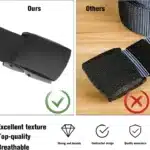 Cinturón Correa Táctico Hebilla Plástica Bolsillo Oculto Negro Rayas 120 - Imagen 6