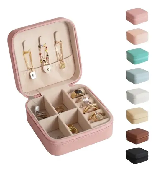 703572-MLV115058258440_082026 Mini Joyero Organizador Accesorios Estuche Viajero 10x10x5cm - Imagen 1