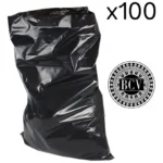 Bolsa De Basura Negra Plástica 200 L 120cmx90cm Pack 100und Negro