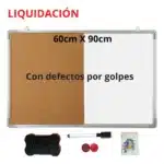 Pizarra Acrílica Y Corcho 60x90cm Con Defectos Por Golpes