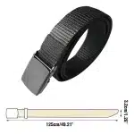 Cinturón Correa Táctico Hebilla Plástica Bolsillo Oculto Negro Rayas 120 - Imagen 3