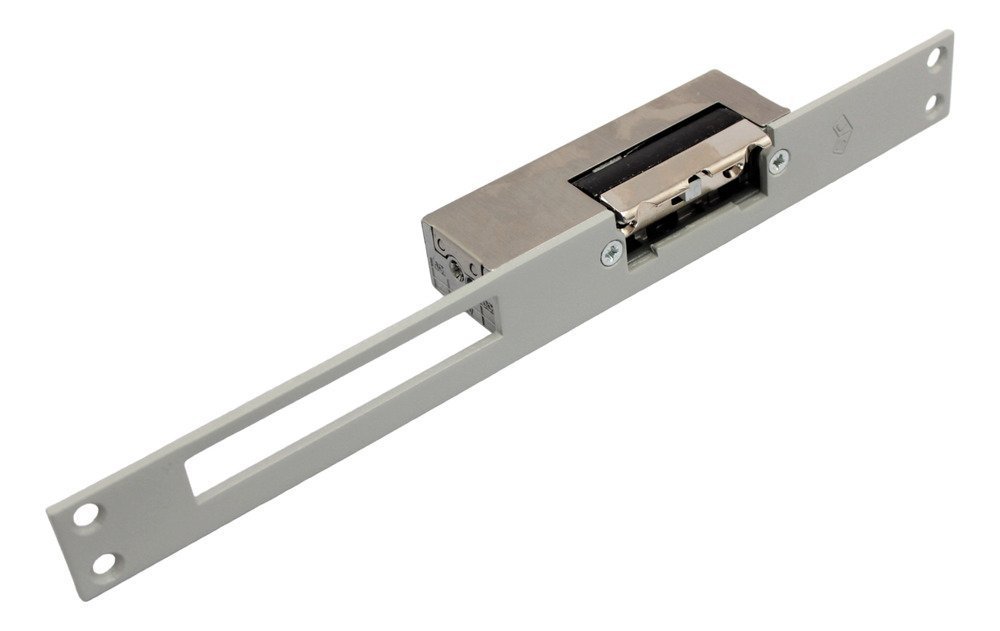 HEMZ001-01.jpg Hembrilla Eléctrica Placa Larga Puerta Cerradura 12v - Imagen 1