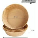 Papel Air Fryer 100 Pza 20cm Desechable Antiadherente Aire - Imagen 2