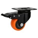 Rueda Giratoria Con Freno Mueble 2pLG Nylon Base Metálica