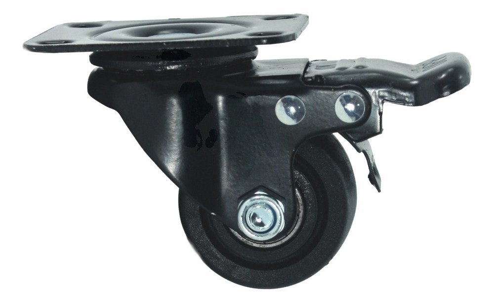 ROTCF2PP-01.jpg Rueda Giratoria Freno 2pLG Industrial Mueble Base Acero 80kg - Imagen 1