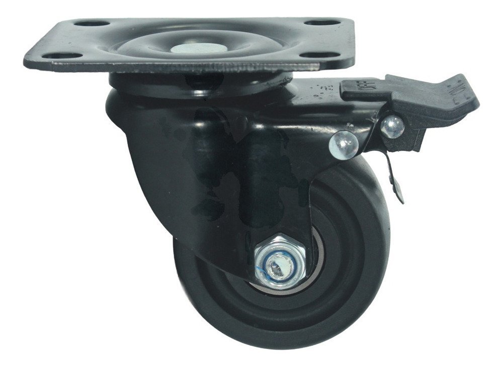 ROTCF3PP-01.jpg Rueda Giratoria Freno 3pLG Industrial Mueble Acero 250kg - Imagen 1
