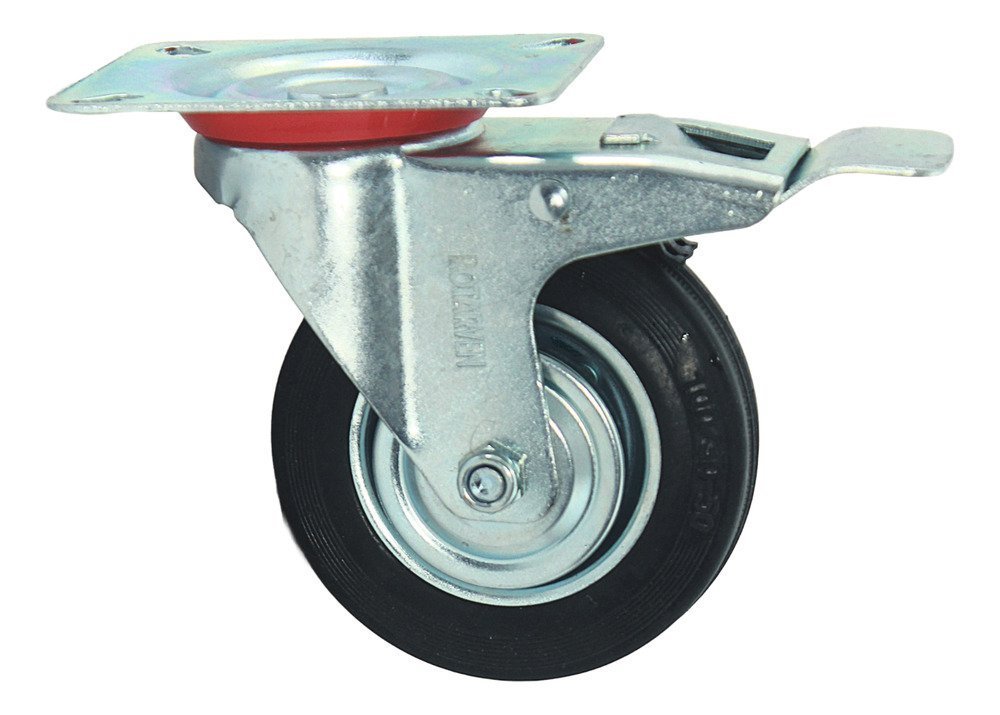 ROTCF4G-01.jpg Rueda Giratoria Continental Industrial 4pLG Con Freno Y Base - Imagen 1
