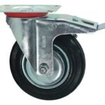 Rueda Continental Industrial Giratoria 6pLG Con Freno Y Base