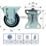 Rueda Fija Tipo Continental O Industrial 3 Pulgadas - Imagen 3