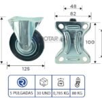 Rueda Tipo Continental Fija 5 Pulgadas | Zio Caracas - Imagen 3
