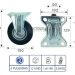 Rueda Continental Fija De 6 Pulgadas | Zio Caracas - Imagen 3