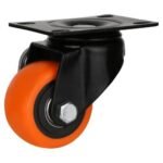 Rueda Giratoria Industrial 3pLG Nylon Naranja Base Metálica