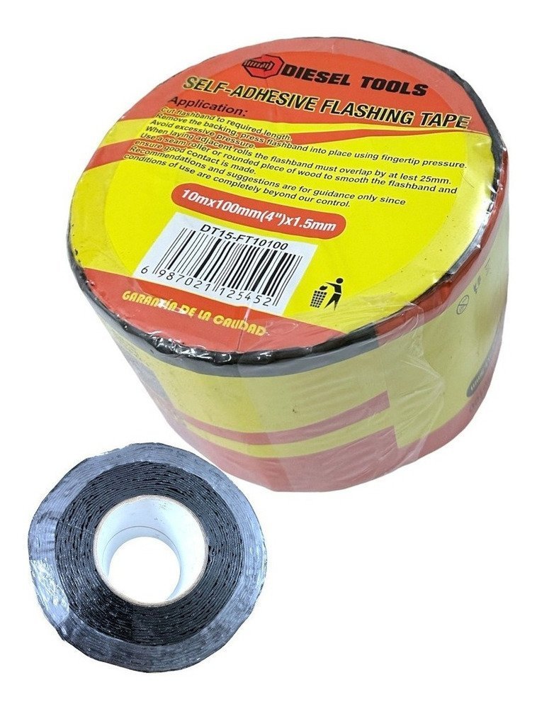 TEIZ001-01.jpg Cinta Teipe Tapa Gotera Impermeable Adhesiva 10mtx4plgx1.5mm - Imagen 1