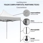 Toldo Plegable Lona Impermeable Carpa 3x3 Metros - Imagen 4