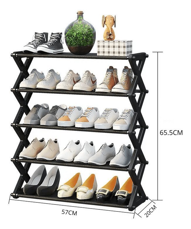 ZAPZ001-01.jpg Zapatera Organizador Plegable 15 Pares Armable 5 Niveles - Imagen 1