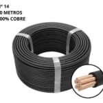 Cable Electrico 14AWG 100% Cobre, Negro (1MT)