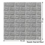 Pegatina Pared Gris Ladrillo Autoadhesivo 5MM*70*77CM - Imagen 2